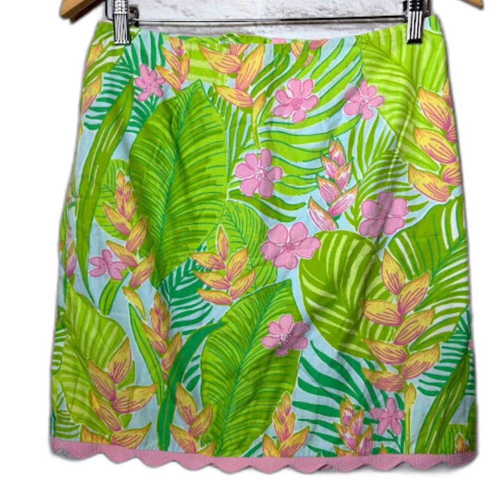 Lilly Pulitzer Cynthia Botanical Garden scalloped mini skirt 4 Preppy Southern